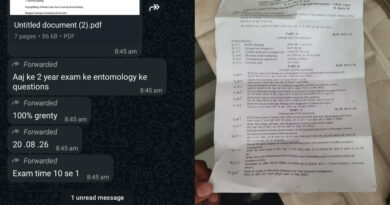 CG BREAKING: परीक्षा से 2 घंटे पहले WhatsApp पर पहुंचा पेपर, कृषि विश्वविद्यालय की परीक्षा व्यवस्था पर उठे गंभीर सवाल…..